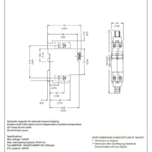 MidNite Solar MNEPV80 DIN Circuit Breaker 80A 150VDC