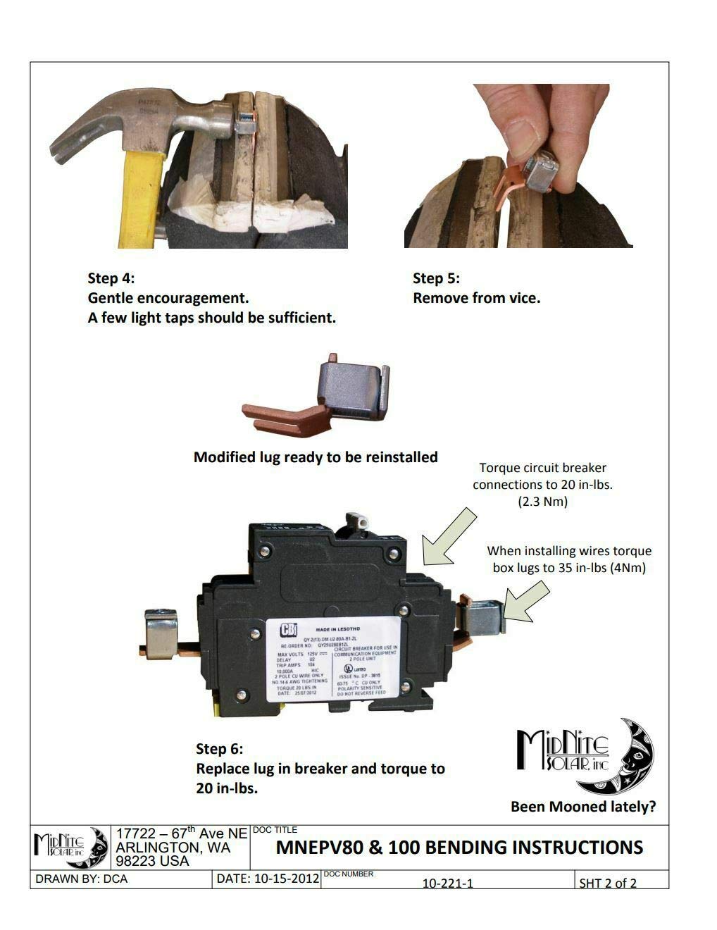 MidNite Solar MNEPV80 DIN Circuit Breaker 80A 150VDC