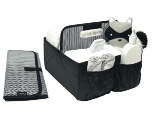 baby diaper caddy and car organizer for accessories: large portable boy or girl nursery storage bin for changing table with changing pad: baby registry shower gift: baby stuff