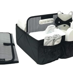 Baby Diaper Caddy and Car Organizer for Accessories: Large Portable Boy or Girl Nursery Storage Bin for Changing Table with Changing Pad: Baby Registry Shower Gift: Baby Stuff