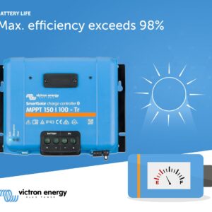 Victron Energy SmartSolar MPPT Tr 150V 100 amp 12/24/36/48-Volt Solar Charge Controller (Bluetooth)