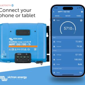 Victron Energy SmartSolar MPPT Tr 150V 100 amp 12/24/36/48-Volt Solar Charge Controller (Bluetooth)