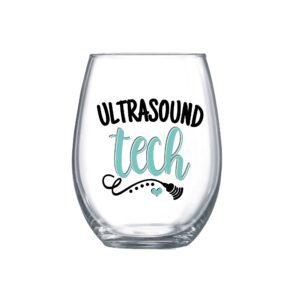 ultrasound technologist gift for women sonography tech stemless wine glass her 0036