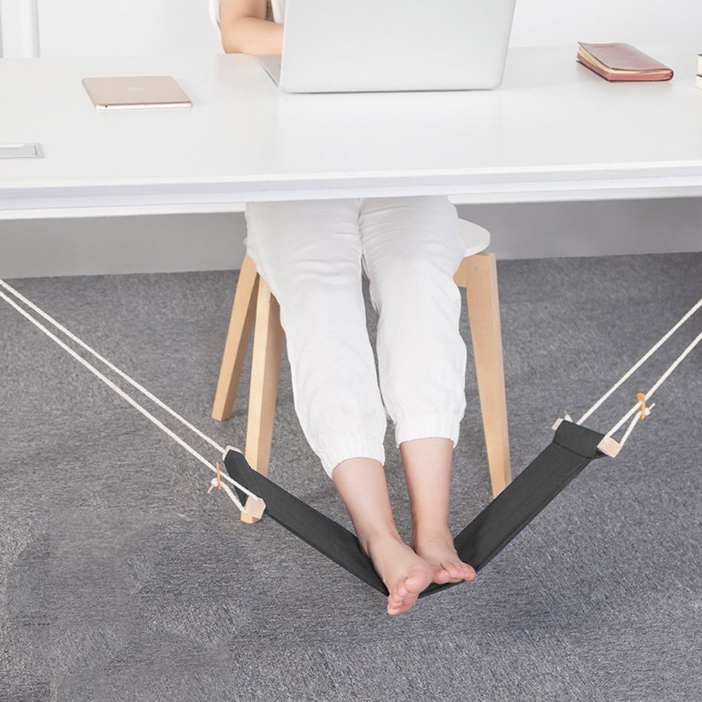 Auoinge Foot Hammock Under Desk FootRest | Adjustable Office Foot Rest Under Desk | Portable Desk Foot Hammock with Headphone Holder