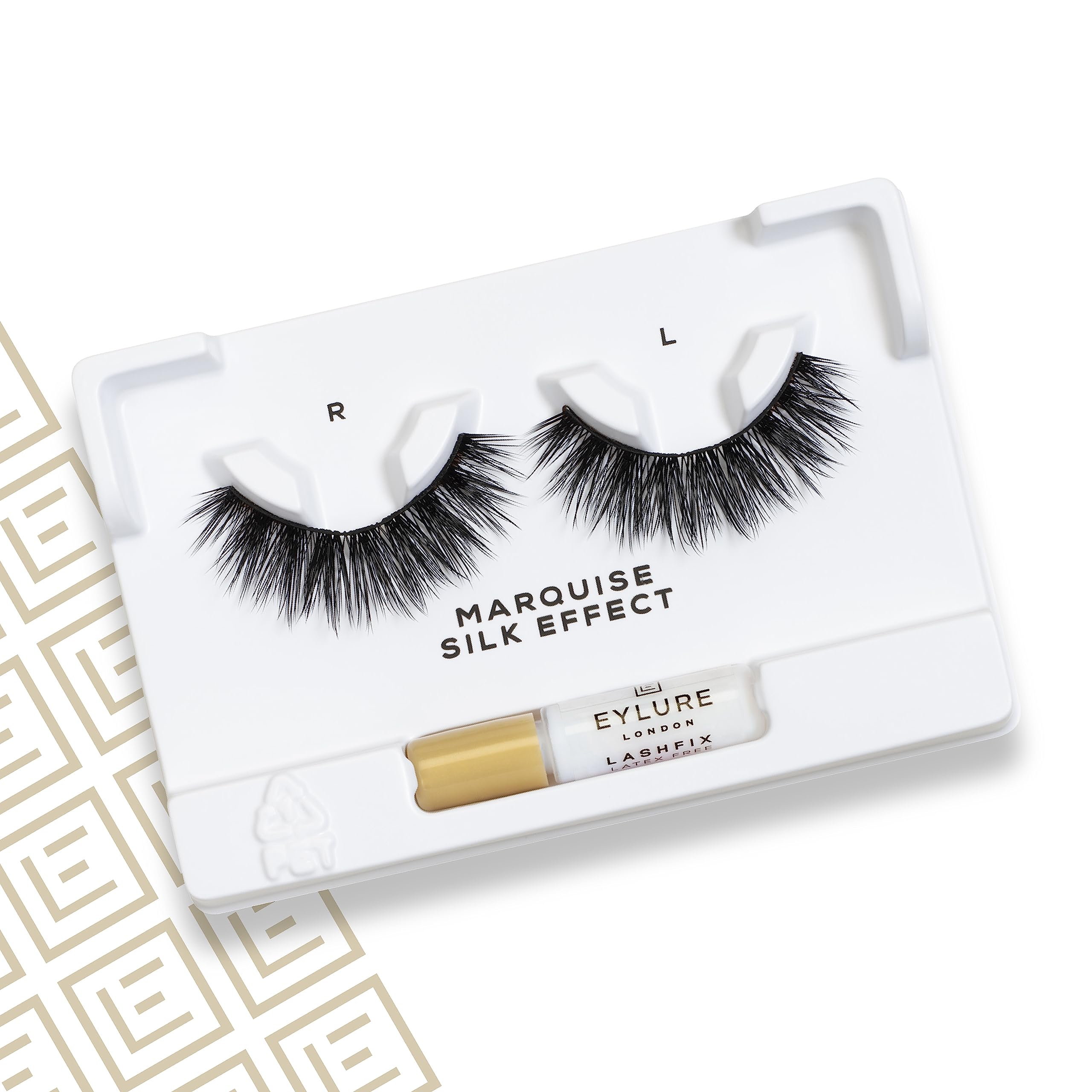 Eylure Luxe Silk Marquise Reusable Eyelashes, Adhesive Included, 1 Pair