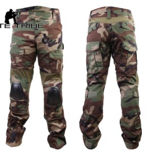 Emerson Airsoft Hunting Tactical Pants Combat Gen3 Pants with Knee Pads (US, Alpha, Large, Regular, Regular, Woodland)