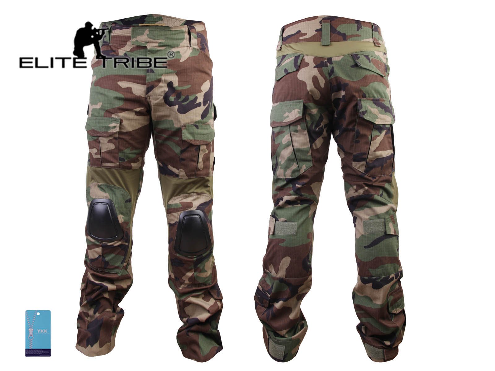 Emerson Airsoft Hunting Tactical Pants Combat Gen3 Pants with Knee Pads (US, Alpha, Large, Regular, Regular, Woodland)