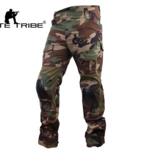 Emerson Airsoft Hunting Tactical Pants Combat Gen3 Pants with Knee Pads (US, Alpha, Large, Regular, Regular, Woodland)