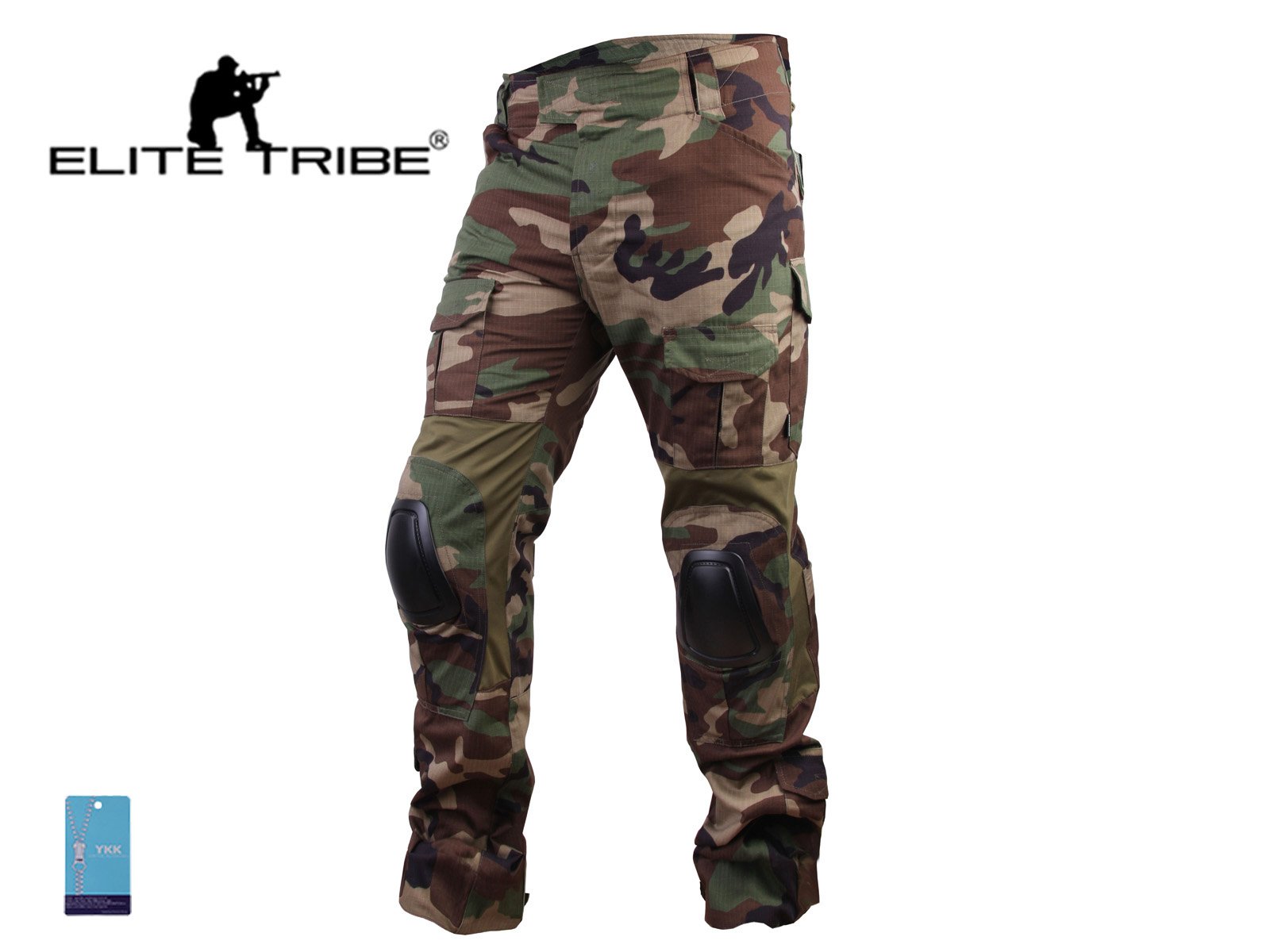 Emerson Airsoft Hunting Tactical Pants Combat Gen3 Pants with Knee Pads (US, Alpha, Large, Regular, Regular, Woodland)