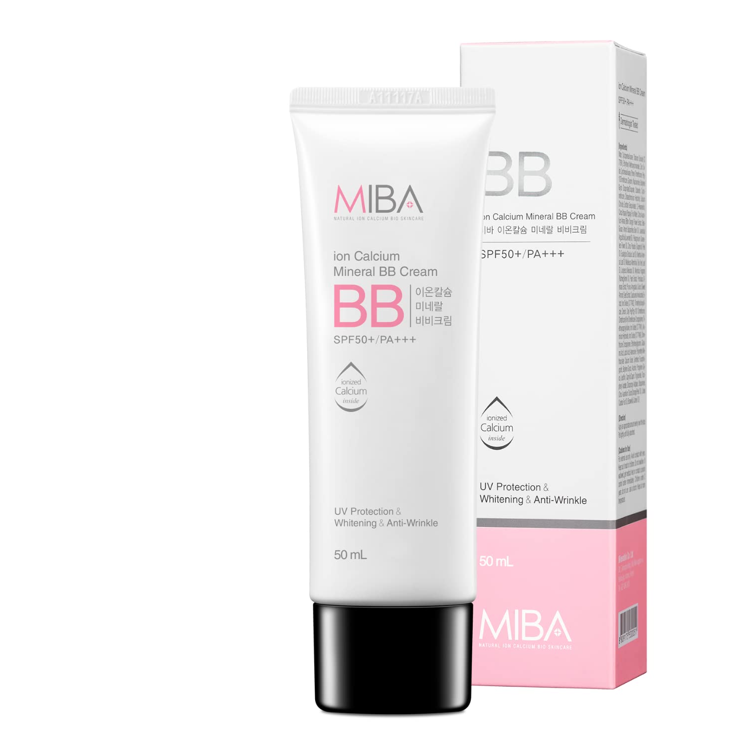 MIBA Ion Calcium Mineral BB Cream 50ml / 1.69 fl.oz Patent raw material mineral ion calcium. Thin but overwhelming coverage. Long lasting power. Excluding chemicals as much as possible