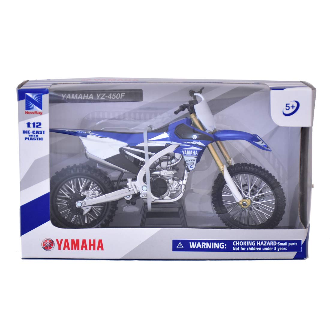 New-Ray Motorcycle Yamaha YZF 450 2017 Miniature Scale 1/12°, 57983, Multicolor