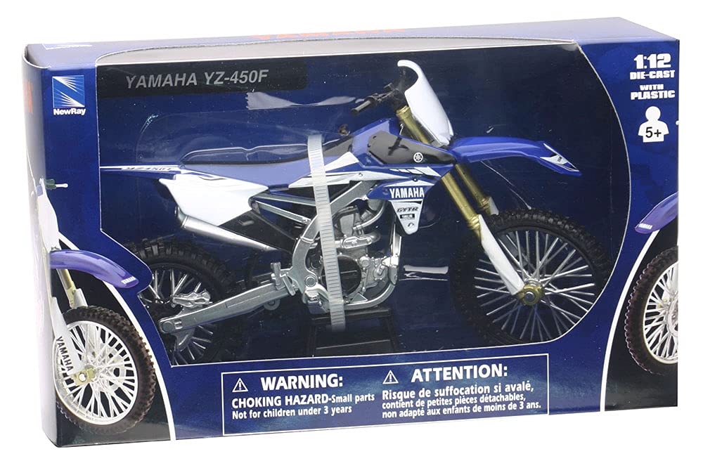 New-Ray Motorcycle Yamaha YZF 450 2017 Miniature Scale 1/12°, 57983, Multicolor