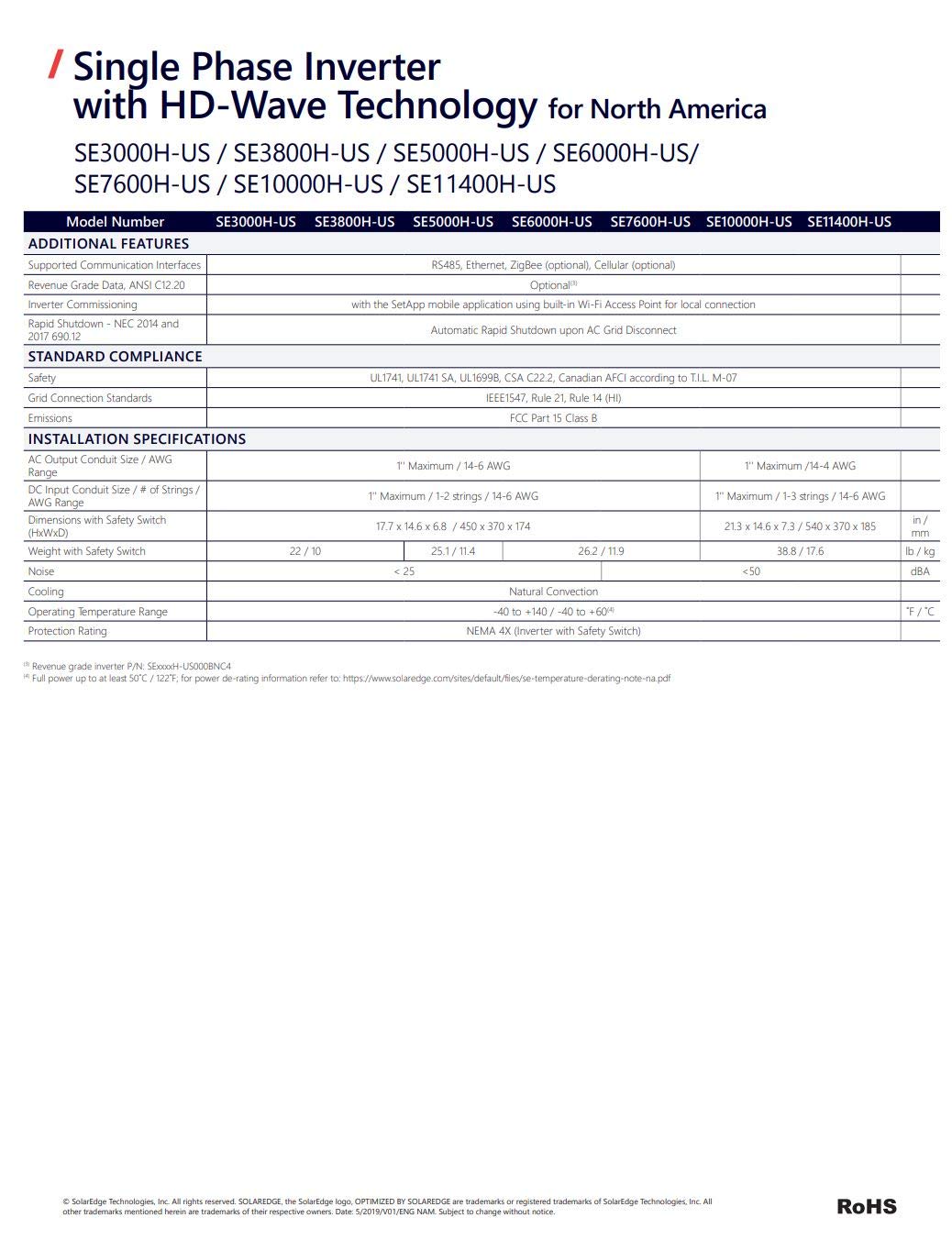 SolarEdge HD-Wave Single-Phase Inverters SE7600H-US