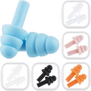 bememo 6 pairs kids ear plugs swimming noise cancelling reusable earplugs for sleeping and swimming, 6 assorted colors
