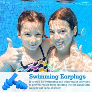 Bememo 6 Pairs Kids Ear Plugs Swimming Noise Cancelling Reusable Earplugs for Sleeping and Swimming, 6 Assorted Colors