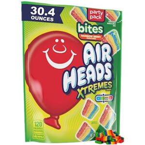 airheads xtremes bites, rainbow berry, party, 30.4 oz stand up bag