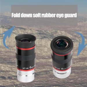 SVBONY Telescope Eyepiece, 68 Degree Ultra Wide Angle Eyepiece 6mm, High Definition Fully Coated Telescope Accessories for Planetary Observation