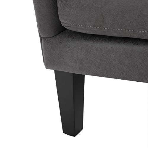 Christopher Knight Home Lorenzo Fabric Hi-Back Studded Chair, Slate