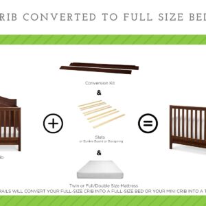 Full-Size Conversion Kit Bed Rails for Davinci Kalani Cribs | Multiple Finishes Available (Espresso)