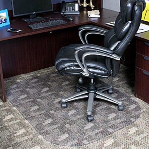 Evolve 45" x 60" Clear Office Chair Mat with Rounded Corners for Medium Pile Carpets, Made in The USA, C5E6003J