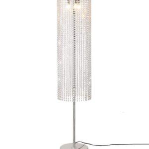 Surpars House Raindrop Crystal Floor Lamp On/Off Switch in Line,Silver