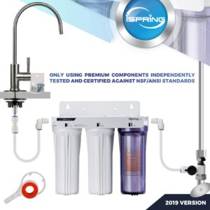 iSpring US31 Classic 3-Stage Under Sink Water Filtration System for Drinking, Tankless, High Capacity, Sediment + Carbon + Carbon (Newest Version)
