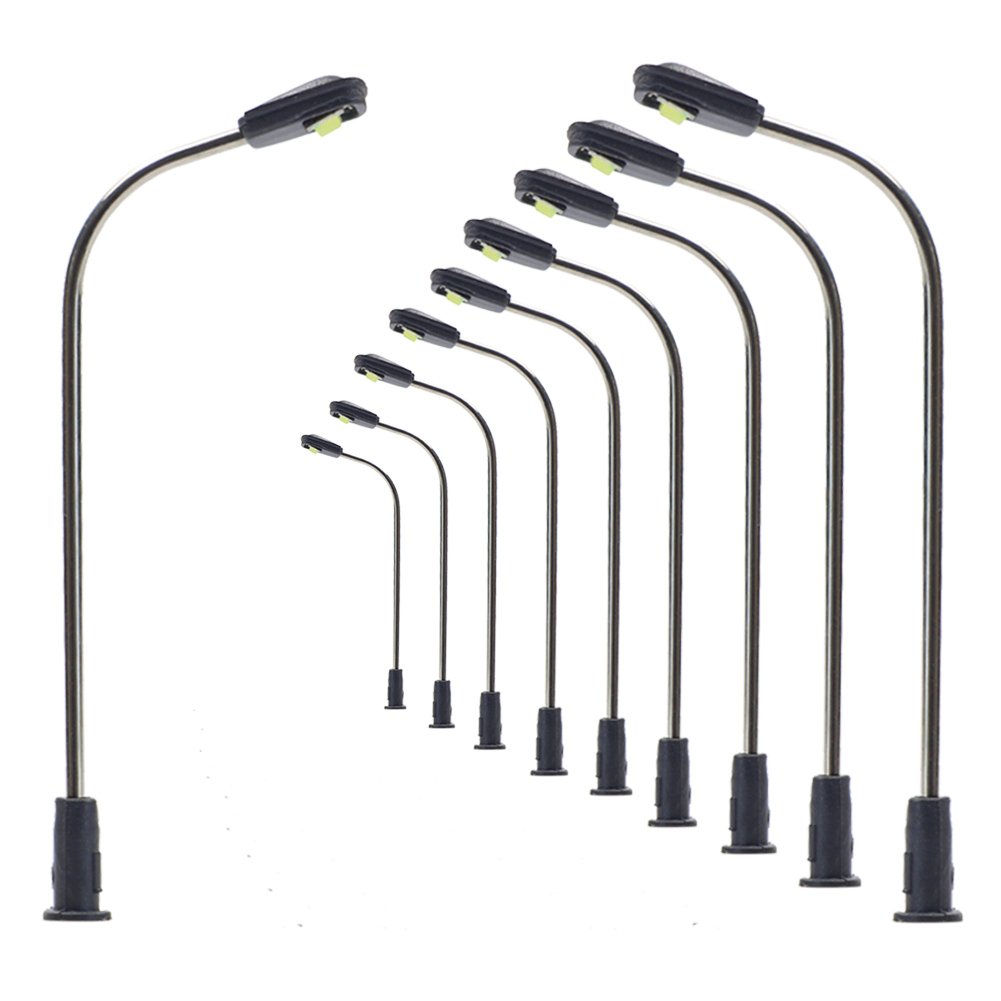 Evemodel LQS05WM 10pcs Model Railway Train Lamp Post 3.6cm or 1.42inch Street Light Warm White N Z Scale LEDs New