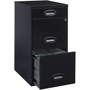 hirsh industries space solutions 3 drawer metal file cabinet with pencil drawer black