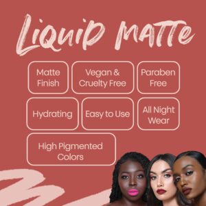 The Lip Bar | Vegan Liquid Matte Lipstick | High Pigment & Long-lasting | Bawse Lady - Blue Red