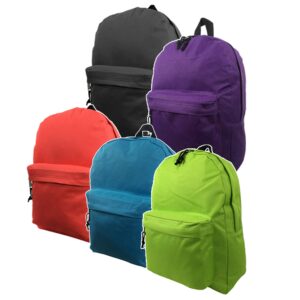 k-cliffs 40pcs bulk classic backpack 16in basic bookbag case lot simple school bag assorted colors