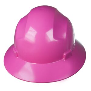jorestech safety hard hat pink hdpe full brim helmet with 4-point adjustable ratchet suspension for work, home, and general headwear protection ansi z89.1-14 compliant hhat-02