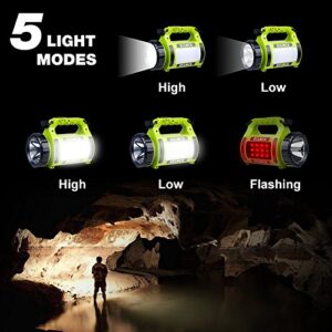 EULOCA Rechargeable CREE LED Spotlight, Multi Function Camping Lantern Big Flashlight, Power Bank，Waterproof Searchlight for Hurricane Emergency, Hiking, Home and More USB Cable Included