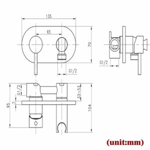 TRUSTMI Toilet Concealed Hot and Cold Bidet Spray Set, Brass Hand Held Warm Water Sprayer Shattaf,Chrome