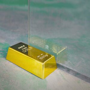 FUTUREPLUSX Gold Bar Door Stop, Fake Gold Bar Paperweight Gold Bullion Door Stopper Glittering Gold Brick Decorations