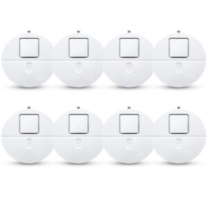 eva logik modern ultra-thin window alarm with loud 120db alarm and vibration sensors compatible with virtually any window, glass break alarm perfect for home, office, dorm room- 8 pack