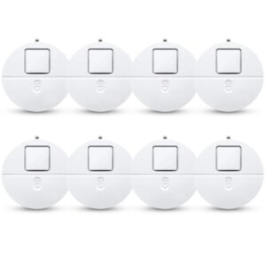 EVA LOGIK Modern Ultra-Thin Window Alarm with Loud 120dB Alarm and Vibration Sensors Compatible with Virtually Any Window, Glass Break Alarm Perfect for Home, Office, Dorm Room- 8 Pack