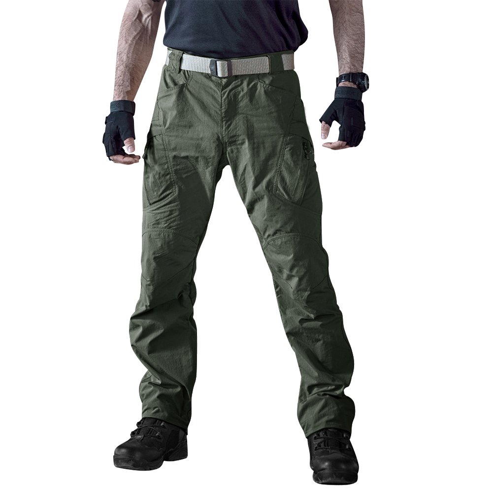 TACVASEN Mens Casual Quick Drying Lightweight Cargo Pants Military Work Trousers Army Green 38