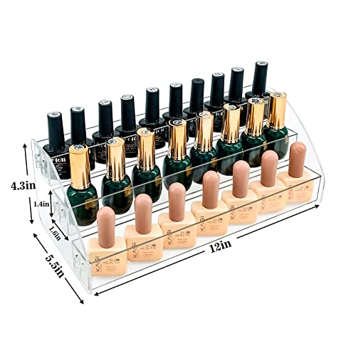 MineSign Nail Polish Holder Organizer Clear Acrylic Nail Polish Tray Fingernail Polish Display case 3 layers Essential Oils Holder Makeup Organizer