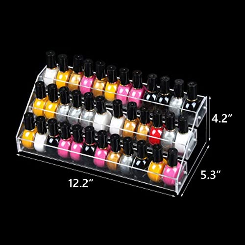 MineSign Nail Polish Holder Organizer Clear Acrylic Nail Polish Tray Fingernail Polish Display case 3 layers Essential Oils Holder Makeup Organizer