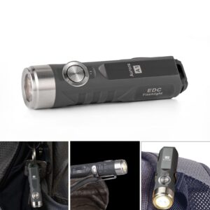 RovyVon A1 Gen 4 Rechargeable EDC Flashlight 650 Lumens Super Bright Outdoor Mini Keychain Flashlights for Everyday Carry, Camping, Thanksgiving, Xmas Gift(Grey)