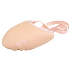 danzcue adult leather half sole ballet dance shoes, tan, s-adult