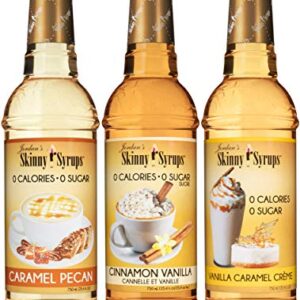 Jordan's Skinny Syrups New Favorites Collection - Caramel Pecan, Cinnamon Vanilla, Vanilla Caramel Creme