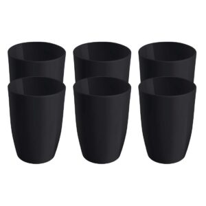 coza- unbreakable, durable and reusable cozy cups- for water, cold drinks and hot drinks- bpa free- set of 6 (9.3 oz each) (set of 6, black)