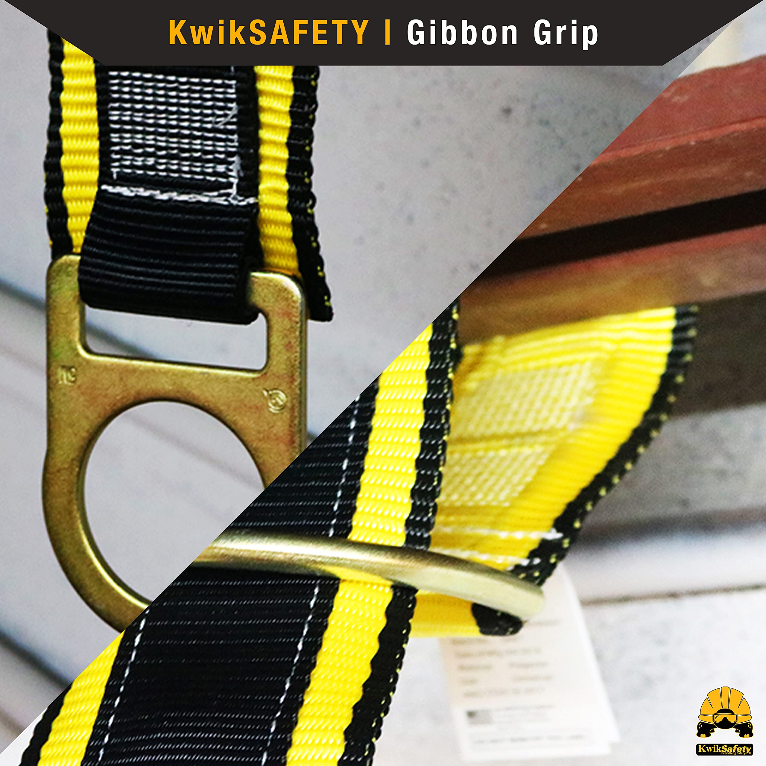 KwikSafety - Charlotte, NC - Gibbon Grip 3 ft Safety Anchor Cross Arm Strap Beam Choker ANSI Fall Arrest System Web Pass Thru Double D Ring Anchorage Sling OSHA Protection Harness Lanyard