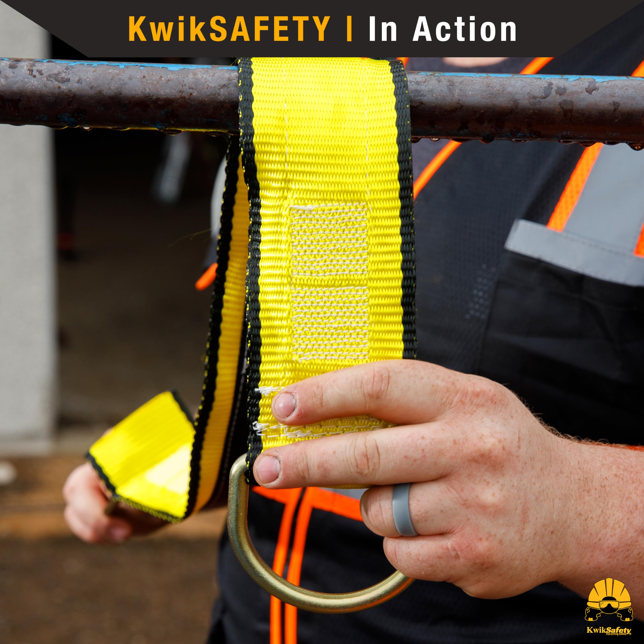 KwikSafety - Charlotte, NC - Gibbon Grip 3 ft Safety Anchor Cross Arm Strap Beam Choker ANSI Fall Arrest System Web Pass Thru Double D Ring Anchorage Sling OSHA Protection Harness Lanyard