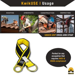 KwikSafety - Charlotte, NC - Gibbon Grip 3 ft Safety Anchor Cross Arm Strap Beam Choker ANSI Fall Arrest System Web Pass Thru Double D Ring Anchorage Sling OSHA Protection Harness Lanyard