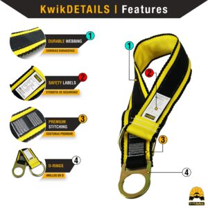 KwikSafety - Charlotte, NC - Gibbon Grip 3 ft Safety Anchor Cross Arm Strap Beam Choker ANSI Fall Arrest System Web Pass Thru Double D Ring Anchorage Sling OSHA Protection Harness Lanyard