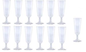 oojami 70pc glitter plastic classicware glass like champagne wedding parties toasting flutes party cocktail cups (clear)