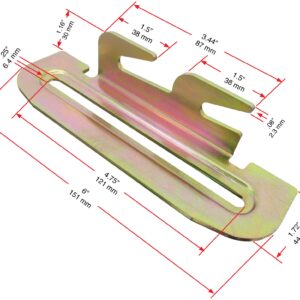 Tech Team #00744 Head and Foot Board Hook Set, Attach a Headboard and Footboard to a Metal Bed Frame, Set of 4, Hardware Included