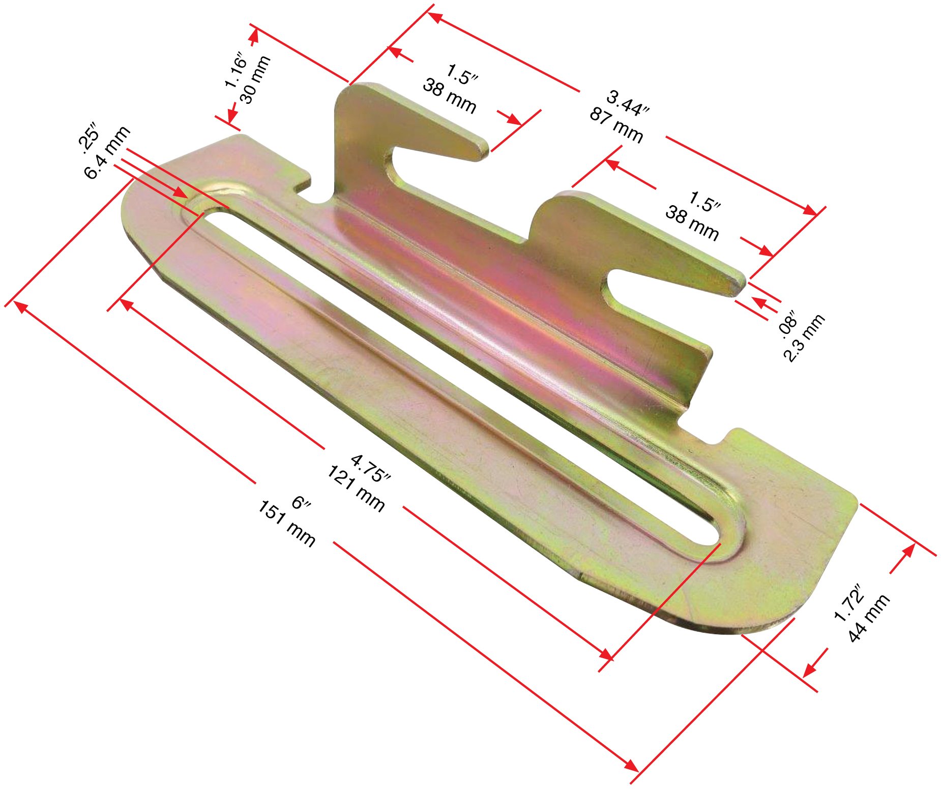 Tech Team #00744 Head and Foot Board Hook Set, Attach a Headboard and Footboard to a Metal Bed Frame, Set of 4, Hardware Included